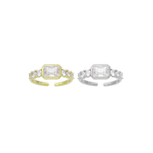 Load image into Gallery viewer, Clear Rectangle CZ Adjustable Ring, Sku#A335