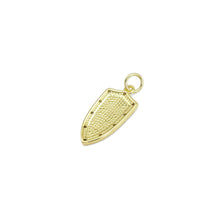Load image into Gallery viewer, Clear CZ Gold Virgin Mary On Shield Charm, Sku#LX367