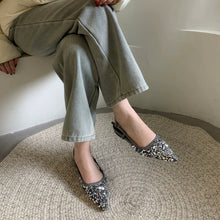 Load image into Gallery viewer, Women's Sequin Pointed-Toe Pumps | Elegant French-Style Heels