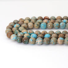 Load image into Gallery viewer, Natural Blue Imperial Jasper, 10mm Round Smooth Beads, Sku#U1605