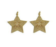 Load image into Gallery viewer, Large CZ Gold Five Point Star Charm, Sku#L659