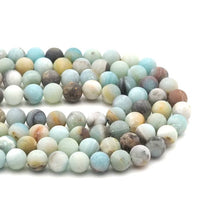 Load image into Gallery viewer, Genuine Matt Amazonite Round Smooth Beads, 6mm/8mm/10mm, Sku#U1556