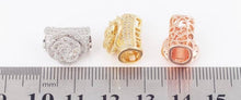 Load image into Gallery viewer, CZ Micro Pave Rose Flower Tube Spacer beads,sku#N55