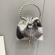 Load image into Gallery viewer, Diamond-Embellished Handle Tote Bag with Convertible Crossbody Strap | Women's Bucket Bag