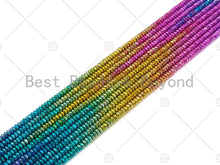 Load image into Gallery viewer, NEW!!! Rainbow Natural Hematite Faceted Rondelle Beads, Gold