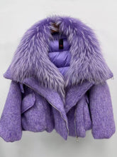 Load image into Gallery viewer, Womens Down Jacket With A Luxurious Cashmere Fur And Raccoon-Fur Collar