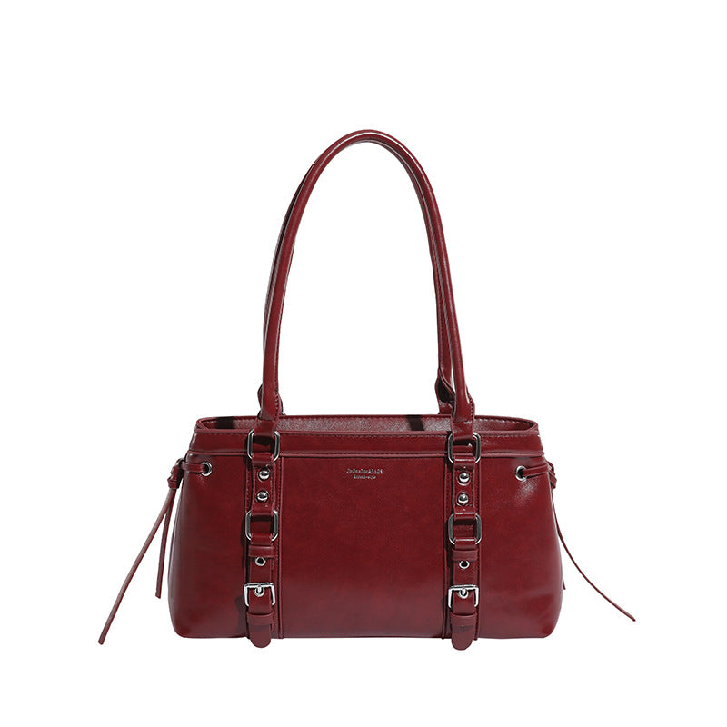 Women's Large-Capacity PU Leather Shoulder Bag – Versatile Under-Arm Commuter Handbag