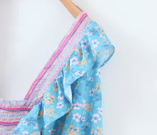 Load image into Gallery viewer, Early Spring Women Clothing Square Collar Ruffled Design Printed Dress for Women Smocked Patchwork Macthing