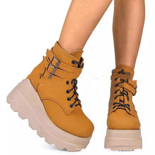 Load image into Gallery viewer, Women's Platform Boots | Genuine Leather Lace-Up Zipper Mid-Calf Winter Boots