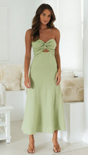 Load image into Gallery viewer, Women Clothing Solid Color Tube Top Back Smocking Tight Waist Maxi Dress