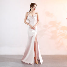 Load image into Gallery viewer, Sling Deep V Plunge Evening Party Dress Long Sexy Slim Fit Slit Nightclub Performance Socialite Evening Dress