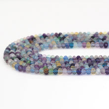 Load image into Gallery viewer, 4x6mm Genuine Fluorite Faceted Rondelle Beads, Sku#U1669