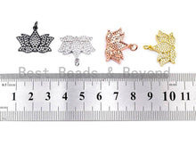 Load image into Gallery viewer, CZ Micro Pave Lotus Pendant for Necklace/Bracelet, Cubic Zirconia Pendant,17x23mm, 1pc, sku#F475