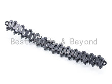 Load image into Gallery viewer, CZ Micro Pave Connector for Bracelet/Necklace,Silver/Gold/Rose Gold/Gunmental Spacer Connector/Link Connector, 6x54mm,sku#M195