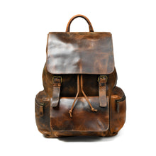 Load image into Gallery viewer, Vortex Leather Backpack: Burnt Brown