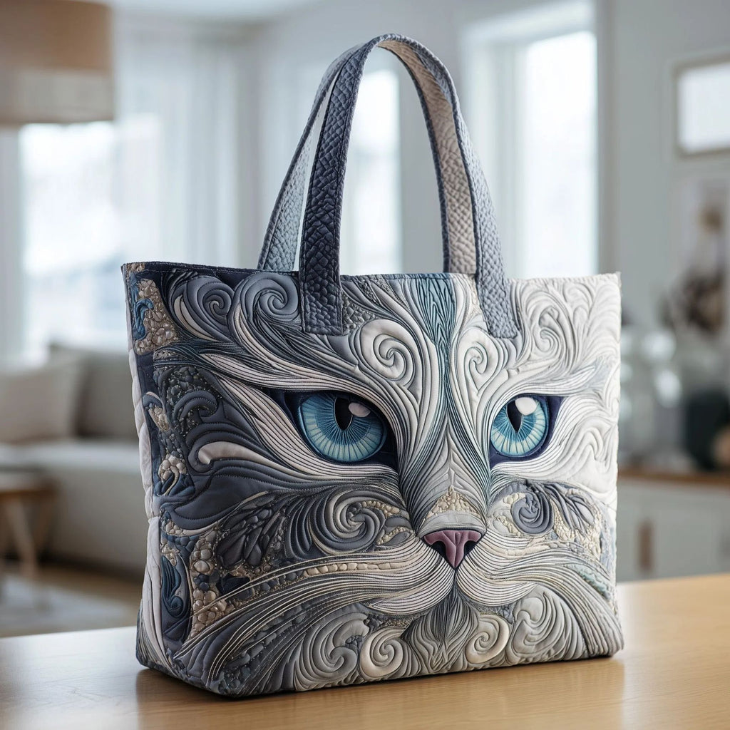 Quilted Digital Print Tote Bag - High Capacity Women's Shoulder Bag with Embroidery