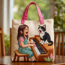 Load image into Gallery viewer, Quilted Digital Print Tote Bag - High Capacity Women's Shoulder Bag with Embroidery