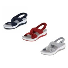 Load image into Gallery viewer, Women's Platform Roman Sandals | Sponge Cake Sole | Fish Mouth Open Toe | Velcro Strap