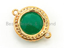 Load image into Gallery viewer, Round Bezel Cnnector with Faceted Glass, 14x19mm, sku#A76