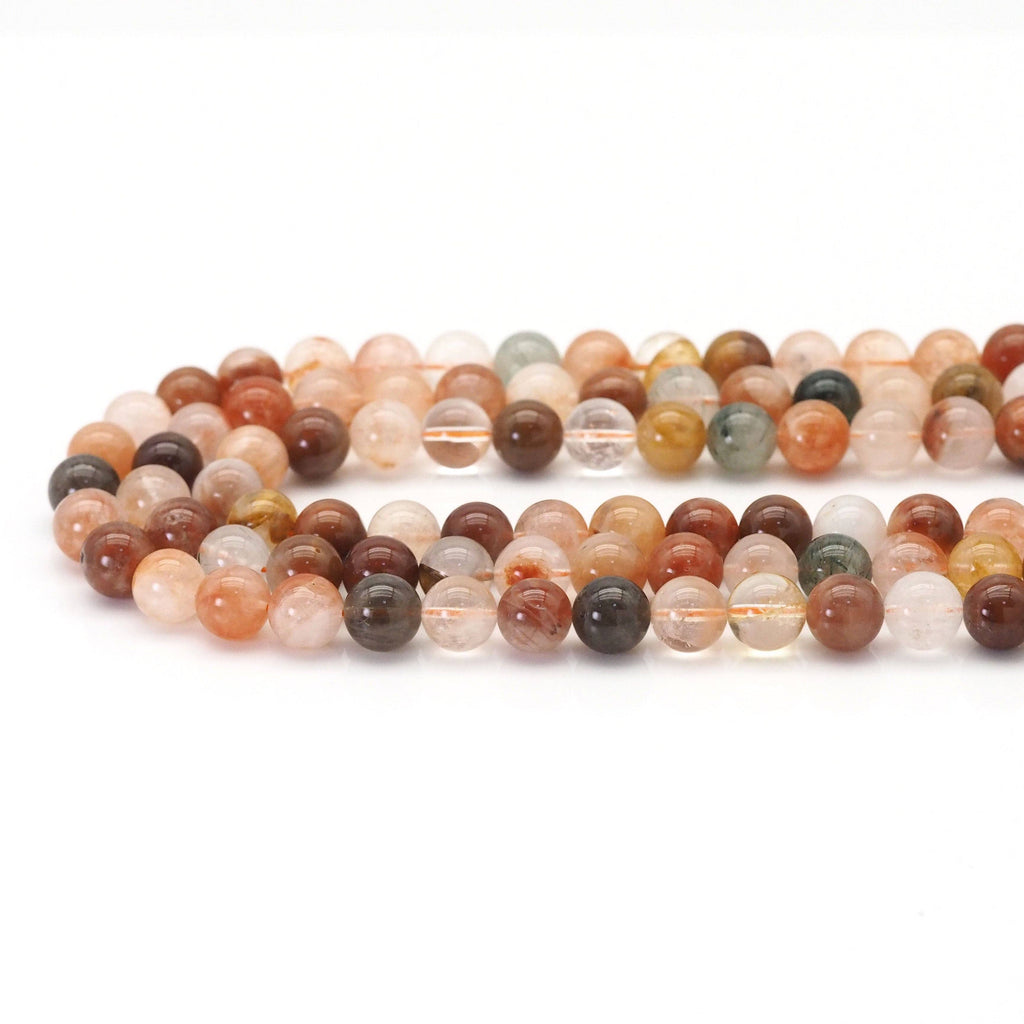 Genuine Red Rutilated Quartz Round Smooth Beads, Sku#U1731