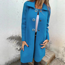 Load image into Gallery viewer, Women's Solid-color Mid-length Wool Coat With A Single-breasted Design