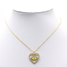 Load image into Gallery viewer, CZ Enamel Dangle Evil Eye Heart Charm, Sku#F1510
