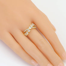 Load image into Gallery viewer, Gold Silver String Hearts Criss Cross Adjustable Ring, Sku#A174