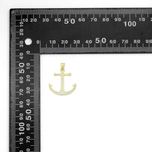 Load image into Gallery viewer, Clear CZ Gold Boat Anchor Charm Pendant, Sku#LK1166