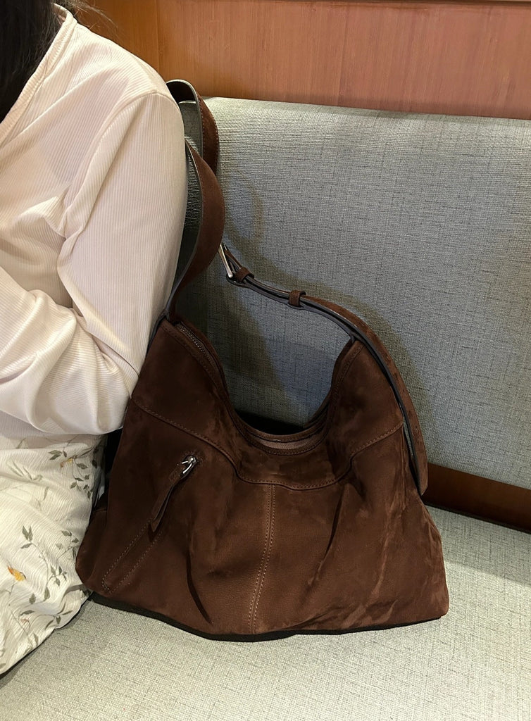 Women's Genuine Leather Single-Shoulder Bag – Matte Full-Grain Cowhide Crossbody Handbag