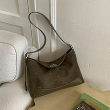 Load image into Gallery viewer, Women's Suede Bucket Crossbody Bag – Lock-Clasp Shoulder Bag with Double Straps