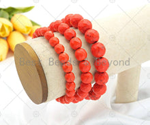 Load image into Gallery viewer, Orange Howlite Stretchy Bracelet, SKU#EF43