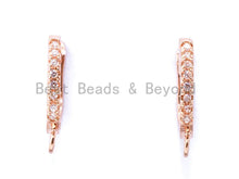 Load image into Gallery viewer, 1pair, CZ Micro Pave Latch Back Earring Wires Hooks, Lever b