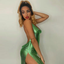 Load image into Gallery viewer, Spring Summer Women Clothing Sexy Backless Solid Color Slim Fit Slit Dress