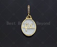 Load image into Gallery viewer, Enamel Oval Shape Charm Pendant, Gold Finish, Red/Black/Pink/White Oval Coin Charm, 11x17mm, sku#JL06