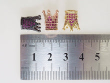 Load image into Gallery viewer, CZ King Crown Fuchsia Micro Pave Beads, Cubic Zirconia Crown Space Beads,Men's Women's Jewelry Making, 10x8mm, Sku#G405