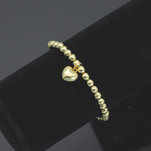 Load image into Gallery viewer, Gold Hematite Ball Beads with Puffy heart stretchy Bracelet, Sku#L726