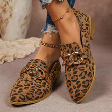 Load image into Gallery viewer, Women's Chunky Heel Suede Pumps – Elegant Metal Chain Pointed Toe Slip-On Shoes