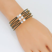 Load image into Gallery viewer, Clear Black CZ crossover with round diamond Bracelet, SKU#A272