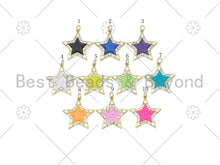 Load image into Gallery viewer, Enamel Colorful Five Point Star Pendant, Gold Filled Enamel Star Charm,Enamel Jewelry Findings,25mm,Sku#F1416C