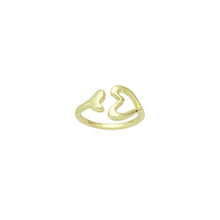 Load image into Gallery viewer, Gold Heart whale tail Adjustable Ring, Sku#LX651