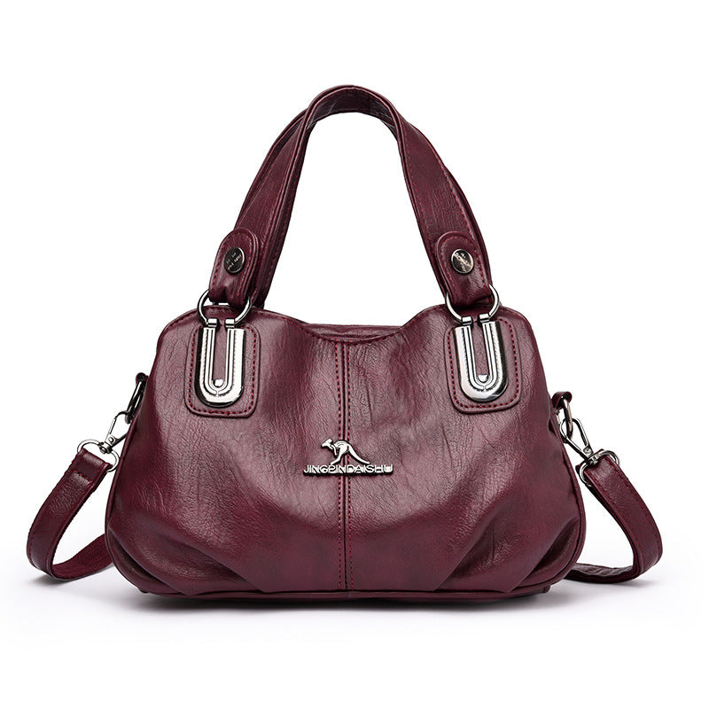 Women's Soft PU Leather Bucket Handbag – Retro European Style