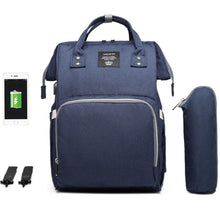 Load image into Gallery viewer, Waterproof Diaper Bag Backpack with USB Charging Port | Large Capacity Travel Nursing Bag for Moms &amp; Dads