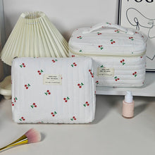 Load image into Gallery viewer, Large Capacity Cherry Print Makeup Storage Bag - Portable Cosmetic Organizer