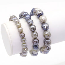 Load image into Gallery viewer, Mystic Gray Banded Agate Stretchy Bracelet, 8mm/10mm/12mm, SKU#EF400