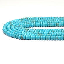 Load image into Gallery viewer, Smooth Rondelle Blue Turquoise Beads, 4x6mm/5x8mm, Sku#U1592