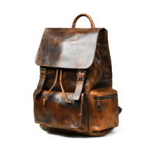 Load image into Gallery viewer, Vortex Leather Backpack: Burnt Brown