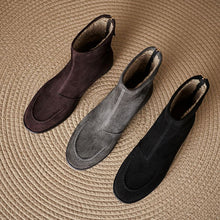 Load image into Gallery viewer, Women's Fleece-Lined Suede Ankle Boots - Warm Winter Low Heel Round Toe Boots