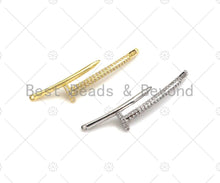 Load image into Gallery viewer, CZ Clear Micro Pave Nail and Hammer Shaped Connector for Bracelet/Necklace, Cubic Zirconia Link Connector, 7x37mm, Sku#FH149