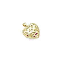 Load image into Gallery viewer, Oval Drop Round CZ Baguette Pave Heart Pendant, Sku#LX630c