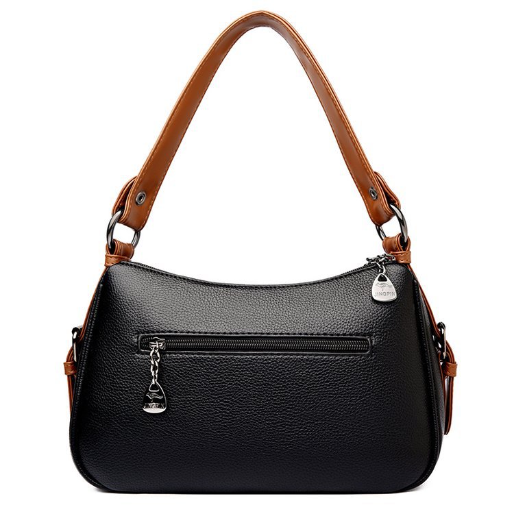Retro Woven Shoulder Bag - Contrasting Color PU Leather Crossbody Bag for Women